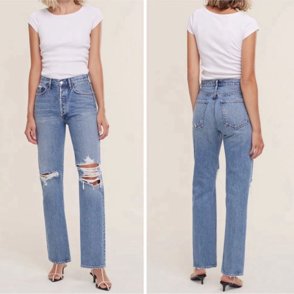 NEW Agolde Lana Mid-rise Vintage Straight Jean—Backdrop Sz 24